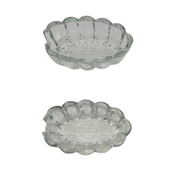 NIB NWOT Vintage Princess House Glass Spoon Holders Buffet Service - Picture 4 of 10